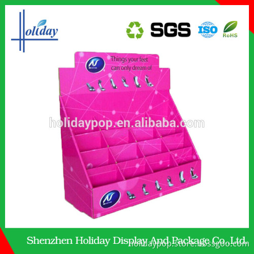 Convenient to transport Easy to assemble corrugated counter display box